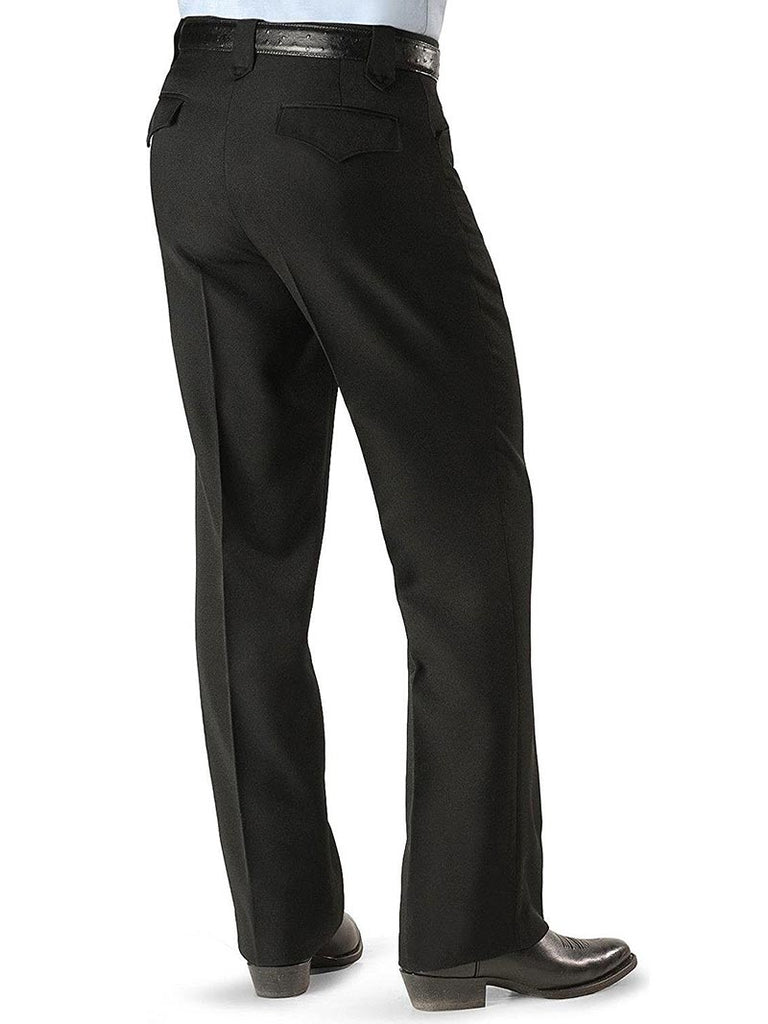 Circle S CP4793 Mens Solid Dress Ranch Pants Black front and side view