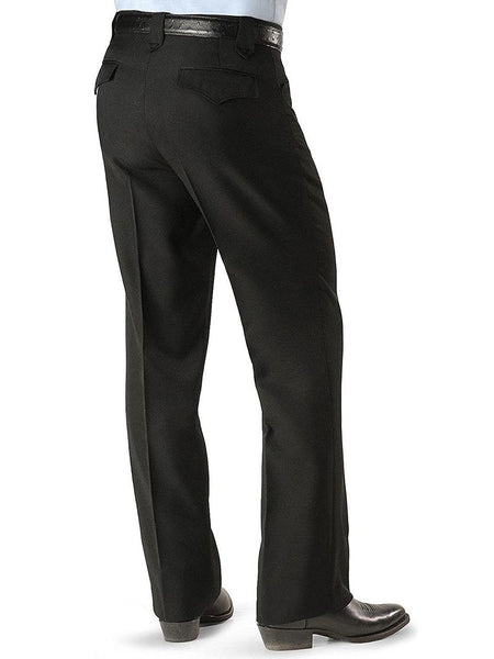 Circle S CP6729 Mens Solid Dress Ranch Pants Black back side view. If you need any assistance with this item or the purchase of this item please call us at five six one seven four eight eight eight zero one Monday through Saturday 10:00a.m EST to 8:00 p.m EST
