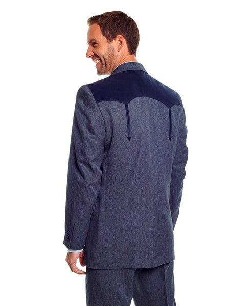 Circle S CC2976  Mens Sport Coat Western Boise Arrow Jacket Navy back view. If you need any assistance with this item or the purchase of this item please call us at five six one seven four eight eight eight zero one Monday through Saturday 10:00a.m EST to 8:00 p.m EST