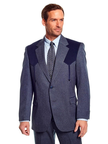 Circle S CC2976  Mens Sport Coat Western Boise Arrow Jacket Navy front view. If you need any assistance with this item or the purchase of this item please call us at five six one seven four eight eight eight zero one Monday through Saturday 10:00a.m EST to 8:00 p.m EST