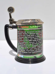 Bobby Labonte Franklin Stein Mint #18 Collector Tankard back view. If you need any assistance with this item or the purchase of this item please call us at five six one seven four eight eight eight zero one Monday through Saturday 10:00a.m EST to 8:00 p.m EST