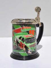 Bobby Labonte Franklin Stein Mint #18 Collector Tankard front and side view. If you need any assistance with this item or the purchase of this item please call us at five six one seven four eight eight eight zero one Monday through Saturday 10:00a.m EST to 8:00 p.m EST