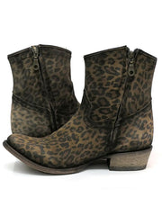 Corral C3627 Ladies Suede Leopard Print Ankle Bootie inner side view. If you need any assistance with this item or the purchase of this item please call us at five six one seven four eight eight eight zero one Monday through Saturday 10:00a.m EST to 8:00 p.m EST