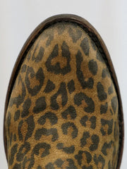 Corral C3627 Ladies Suede Leopard Print Ankle Bootie toe view from above. If you need any assistance with this item or the purchase of this item please call us at five six one seven four eight eight eight zero one Monday through Saturday 10:00a.m EST to 8:00 p.m EST