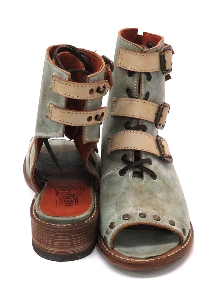 Corral F1189 Womens Western Moss Lace and Straps Sandal Distressed Green