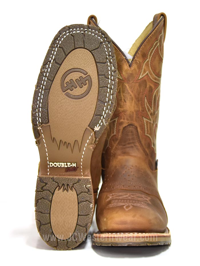 Bottes western double H DH3560 homme Jase Ice Roper cuir marron bout Bottes western double H DH3560 homme Jase Ice Roper cuir marron bout