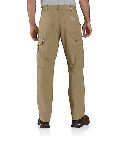 Carhartt 104200-DKH Mens Force Relaxed Fit Ripstop Cargo Work Pant Dark Khaki back view. If you need any assistance with this item or the purchase of this item please call us at five six one seven four eight eight eight zero one Monday through Saturday 10:00a.m EST to 8:00 p.m EST