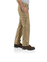 Carhartt 104200-DKH Mens Force Relaxed Fit Ripstop Cargo Work Pant Dark Khaki side view. If you need any assistance with this item or the purchase of this item please call us at five six one seven four eight eight eight zero one Monday through Saturday 10:00a.m EST to 8:00 p.m EST