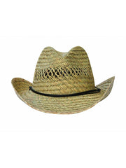 Dorfman Pacific MS570S-NAT Western Rush Straw Hat Natural full front view. If you need any assistance with this item or the purchase of this item please call us at five six one seven four eight eight eight zero one Monday through Saturday 10:00a.m EST to 8:00 p.m EST