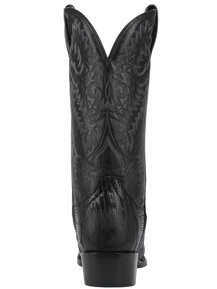 Dan Post DP2350R Mens Raleigh Lizard Western Boot Black front and side view. If you need any assistance with this item or the purchase of this item please call us at five six one seven four eight eight eight zero one Monday through Saturday 10:00a.m EST to 8:00 p.m EST