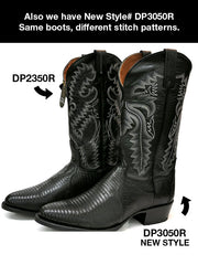 Dan Post DP2350R DP2350J Mens Raleigh Lizard Western Boot Black  side view. If you need any assistance with this item or the purchase of this item please call us at five six one seven four eight eight eight zero one Monday through Saturday 10:00a.m EST to 8:00 p.m EST