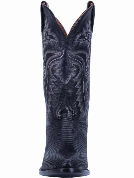 Dan Post DP3050R Mens Winston Lizard R-Toe Western Boots Black front view. If you need any assistance with this item or the purchase of this item please call us at five six one seven four eight eight eight zero one Monday through Saturday 10:00a.m EST to 8:00 p.m EST