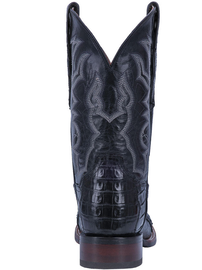 Dan Post DP4805 Mens Kingsly Caiman Square Toe Boot Black Front and side view. If you need any assistance with this item or the purchase of this item please call us at five six one seven four eight eight eight zero one Monday through Saturday 10:00a.m EST to 8:00 p.m EST