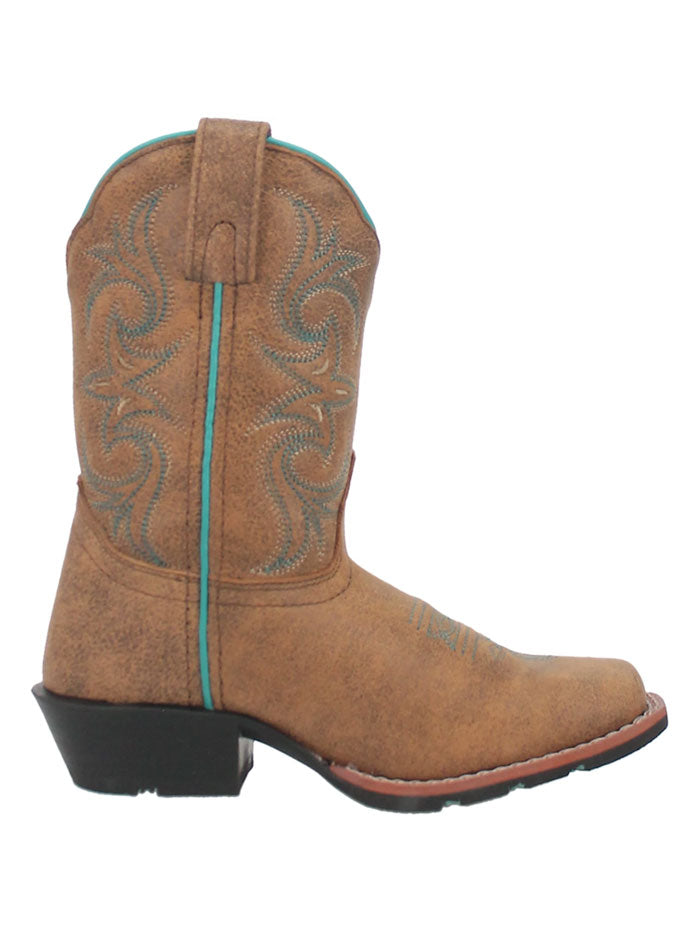 Dan Post DPC2948 Kids Sadie Mae Lether Children's Boot Brown front and side view. If you need any assistance with this item or the purchase of this item please call us at five six one seven four eight eight eight zero one Monday through Saturday 10:00a.m EST to 8:00 p.m EST