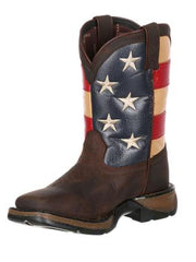 Durango DBT0159 DBT0160 Kids American Flag Lil' Rebel Cowboy Boot inner side view. If you need any assistance with this item or the purchase of this item please call us at five six one seven four eight eight eight zero one Monday through Saturday 10:00a.m EST to 8:00 p.m EST
