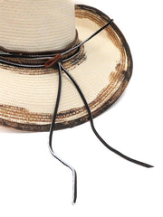 Dallas Hats DOUGLAS Barbwire Straw Hat Natural back view. If you need any assistance with this item or the purchase of this item please call us at five six one seven four eight eight eight zero one Monday through Saturday 10:00a.m EST to 8:00 p.m EST