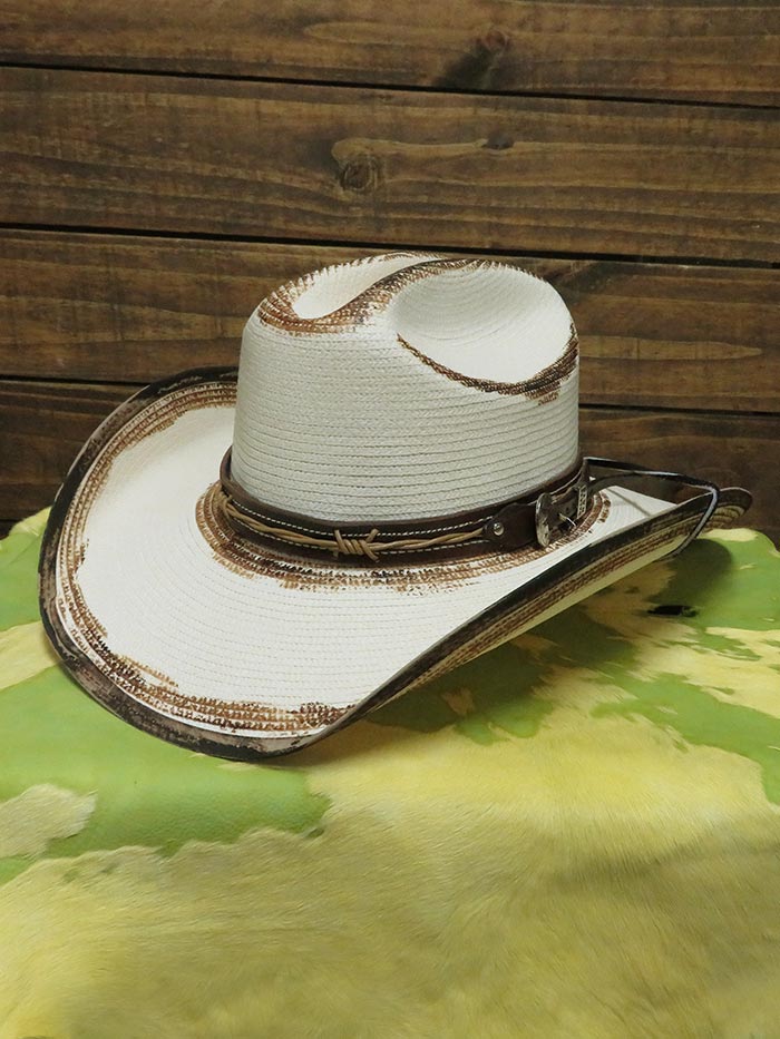 Dallas Hats DOUGLAS Barbwire Straw Hat Natural front and side view. If you need any assistance with this item or the purchase of this item please call us at five six one seven four eight eight eight zero one Monday through Saturday 10:00a.m EST to 8:00 p.m EST