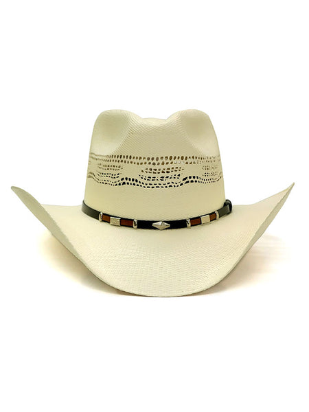 Dallas Hats PHI-2 15X Silver Concho Hatband Bangora Straw Hat Natural Front. If you need any assistance with this item or the purchase of this item please call us at five six one seven four eight eight eight zero one Monday through Saturday 10:00a.m EST to 8:00 p.m EST