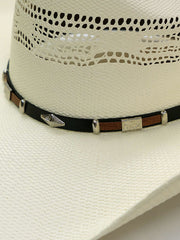 Dallas Hats PHI-2 Silver Concho Hatband Bangora Straw Hat Natural Close Up Hat band. If you need any assistance with this item or the purchase of this item please call us at five six one seven four eight eight eight zero one Monday through Saturday 10:00a.m EST to 8:00 p.m EST