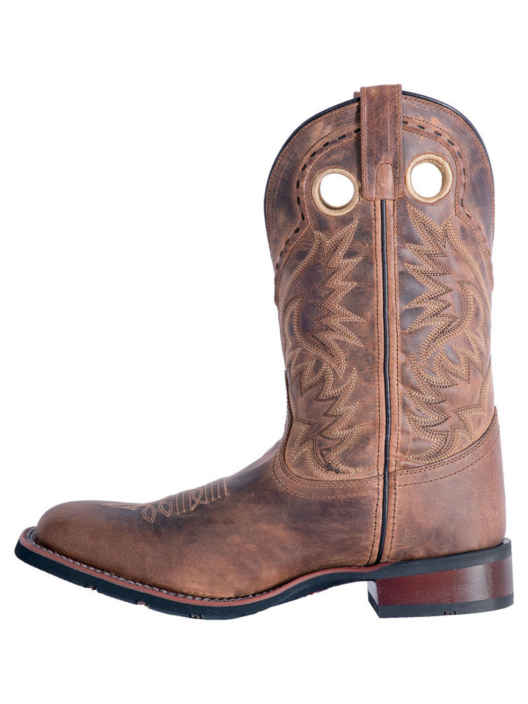 Laredo 7812 Mens Kane Leather Boots Distressed Tan side / front view. If you need any assistance with this item or the purchase of this item please call us at five six one seven four eight eight eight zero one Monday through Saturday 10:00a.m EST to 8:00 p.m EST