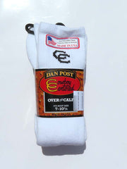 Dan Post DPCBC Mens Over The Calf Cowboy Socks White size 7-10.5