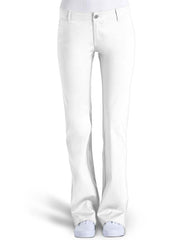 Dickies N882-WHT Juniors 2  Bootcut Pant N882-WHT White front view. If you need any assistance with this item or the purchase of this item please call us at five six one seven four eight eight eight zero one Monday through Saturday 10:00a.m EST to 8:00 p.m EST