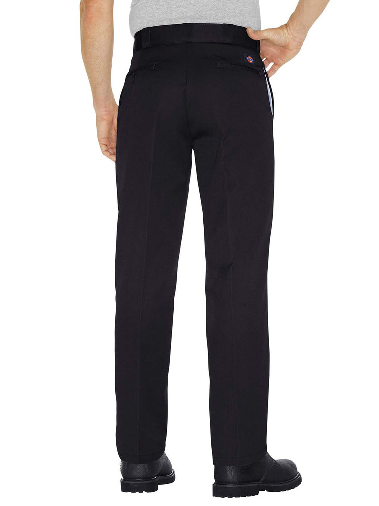 Dickies Mens Original Traditional Work Pants 874BK Black front view. If you need any assistance with this item or the purchase of this item please call us at five six one seven four eight eight eight zero one Monday through Saturday 10:00a.m EST to 8:00 p.m EST