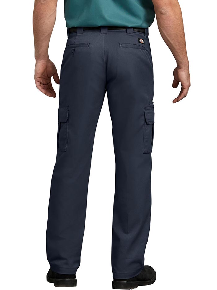 Dickies WP595DN Mens FLEX Regular Fit Straight Leg Cargo Pants, Dark Navy front view. If you need any assistance with this item or the purchase of this item please call us at five six one seven four eight eight eight zero one Monday through Saturday 10:00a.m EST to 8:00 p.m EST