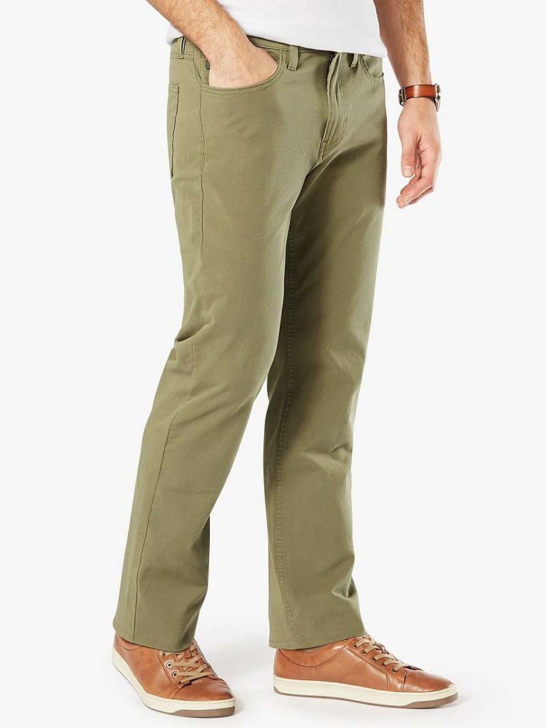 Dockers 549150000 Mens Straight Fit Jean Cut Smart 360 FLEX Pants front view. If you need any assistance with this item or the purchase of this item please call us at five six one seven four eight eight eight zero one Monday through Saturday 10:00a.m EST to 8:00 p.m EST