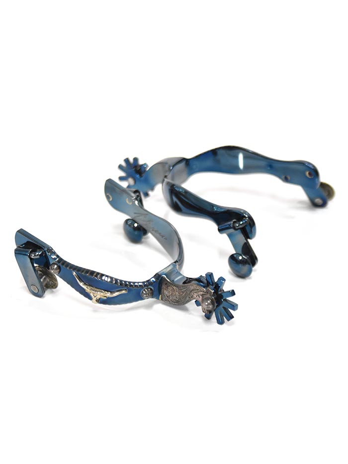 E Garcia Spurs SP2281 Authentic Gun Metal Star Inlay Cowboy