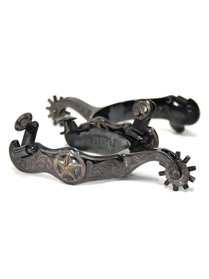 【未使用品】 E Garcia Spurs SP2281 Authentic Gun Metal Star Inlay Cowboy ウェア