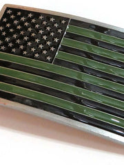 American Flag Subdued Patriotic Belt Buckle B0178 front close up view. If you need any assistance with this item or the purchase of this item please call us at five six one seven four eight eight eight zero one Monday through Saturday 10:00a.m EST to 8:00 p.m EST