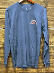 Beach & Barn EMBLEM-LS-NAVY Mens Emblem Long Sleeve Tee Navy front view. If you need any assistance with this item or the purchase of this item please call us at five six one seven four eight eight eight zero one Monday through Saturday 10:00a.m EST to 8:00 p.m EST