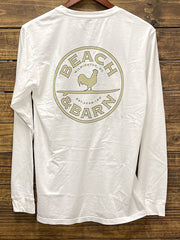 Beach & Barn EMBLEM-LS-WHT Mens Emblem Long Sleeve Tee White back vie. If you need any assistance with this item or the purchase of this item please call us at five six one seven four eight eight eight zero one Monday through Saturday 10:00a.m EST to 8:00 p.m EST