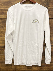 Beach & Barn EMBLEM-LS-WHT Mens Emblem Long Sleeve Tee White front view. If you need any assistance with this item or the purchase of this item please call us at five six one seven four eight eight eight zero one Monday through Saturday 10:00a.m EST to 8:00 p.m EST