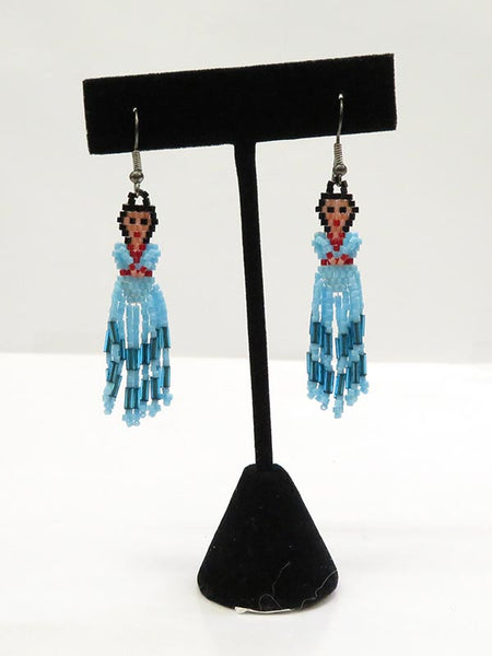Native American Navajo Girl Handmade Beaded Earrings Set JCE401 Display