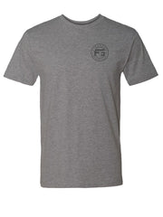 FloGrown FGM-1374 Mens Short Sleeve Tail Gator Tee Grey front view. If you need any assistance with this item or the purchase of this item please call us at five six one seven four eight eight eight zero one Monday through Saturday 10:00a.m EST to 8:00 p.m EST