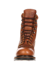 Rocky FQ0002723 Mens Original Ride Lacer Waterproof Boots Tan Pitstop front view. If you need any assistance with this item or the purchase of this item please call us at five six one seven four eight eight eight zero one Monday through Saturday 10:00a.m EST to 8:00 p.m EST
