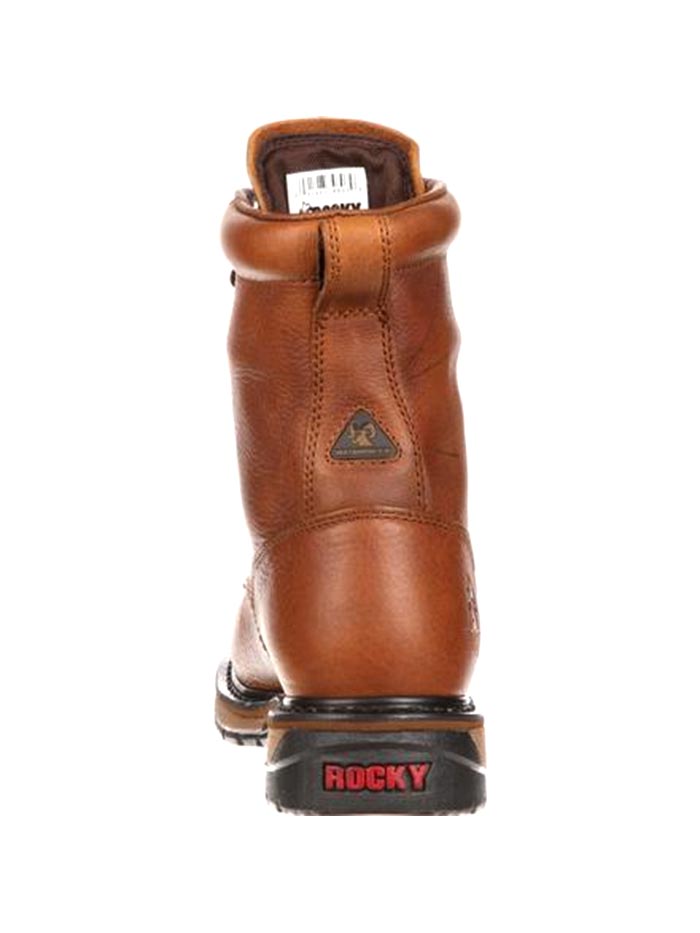 Rocky FQ0002723 Mens Original Ride Lacer Waterproof Boots Tan Pitstop side and front view. If you need any assistance with this item or the purchase of this item please call us at five six one seven four eight eight eight zero one Monday through Saturday 10:00a.m EST to 8:00 p.m EST