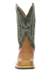 Lucchese M4092.WF Mens Rudy Cowhide Performance Cowboy Boots Cognac Green front view. If you need any assistance with this item or the purchase of this item please call us at five six one seven four eight eight eight zero one Monday through Saturday 10:00a.m EST to 8:00 p.m EST