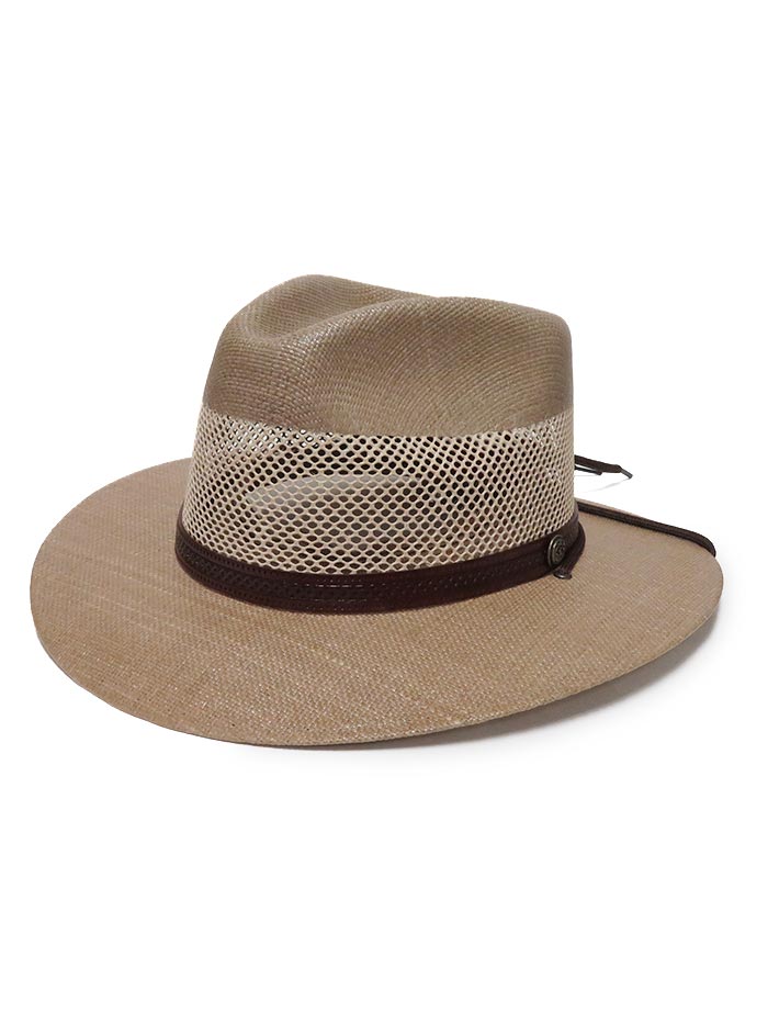 American Hat Makers Milan Tan Straw Hat 4-LN MILAN Side View. If you need any assistance with this item or the purchase of this item please call us at five six one seven four eight eight eight zero one Monday through Saturday 10:00a.m EST to 8:00 p.m EST