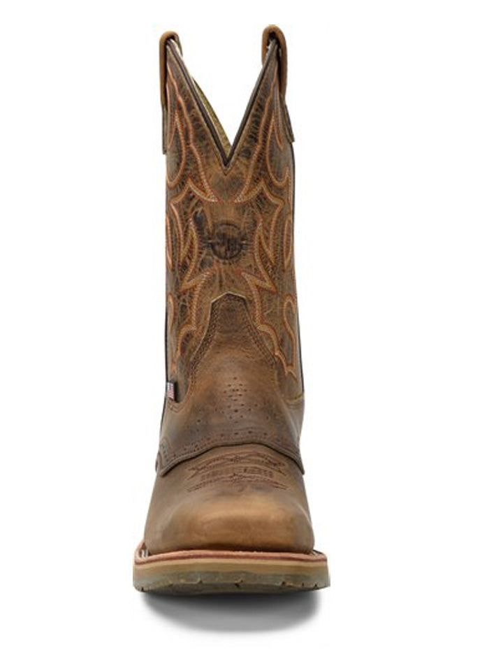 Double H DH3567 Mens Dwight Square Steel Toe Boot Brown front and side view. If you need any assistance with this item or the purchase of this item please call us at five six one seven four eight eight eight zero one Monday through Saturday 10:00a.m EST to 8:00 p.m EST