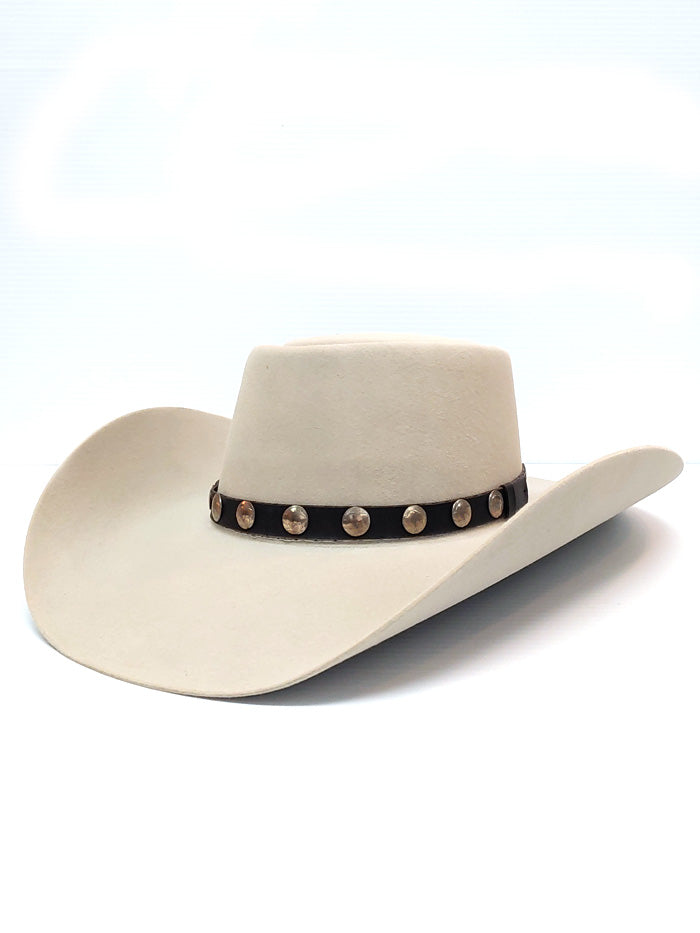 Resistol RFBFRV-4640 Mens Buffalo River 6x Felt Cowboy Hat Silverbelly front and side view. If you need any assistance with this item or the purchase of this item please call us at five six one seven four eight eight eight zero one Monday through Saturday 10:00a.m EST to 8:00 p.m EST