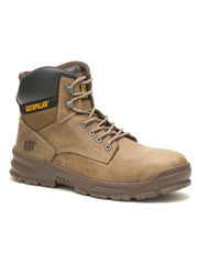 Caterpillar P91268 Mens Mobilize Alloy Toe Work Boot Fossil front and side view. If you need any assistance with this item or the purchase of this item please call us at five six one seven four eight eight eight zero one Monday through Saturday 10:00a.m EST to 8:00 p.m EST
