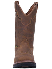 Dan Post DP69482 Mens Waterproof Square Toe Blayde Work Boots Saddle Tan FRONT VIEW. If you need any assistance with this item or the purchase of this item please call us at five six one seven four eight eight eight zero one Monday through Saturday 10:00a.m EST to 8:00 p.m EST