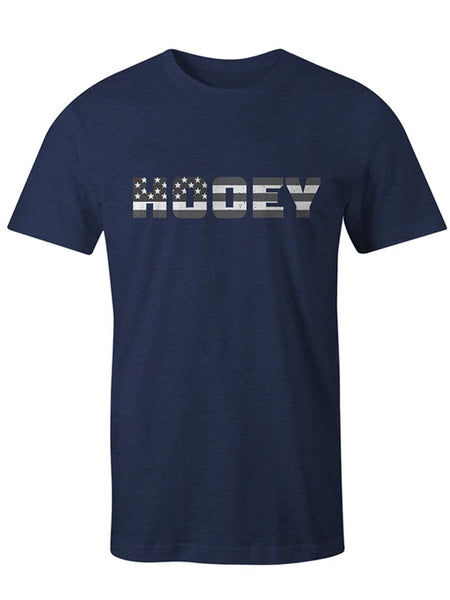 Hooey HT1507NV-Y Youth Patriot Crew Neck T-Shirts Navy front view. If you need any assistance with this item or the purchase of this item please call us at five six one seven four eight eight eight zero one Monday through Saturday 10:00a.m EST to 8:00 p.m EST