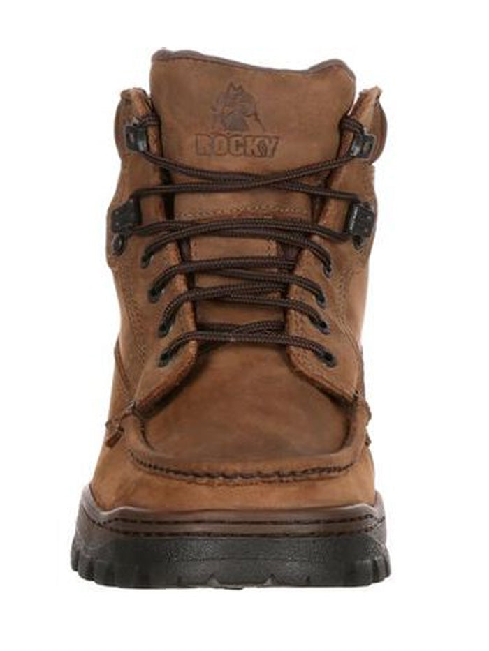 Rocky FQ0008723 Mens Outback GORE-TEX® Waterproof Hiker Boot Light Brown side view. If you need any assistance with this item or the purchase of this item please call us at five six one seven four eight eight eight zero one Monday through Saturday 10:00a.m EST to 8:00 p.m EST
