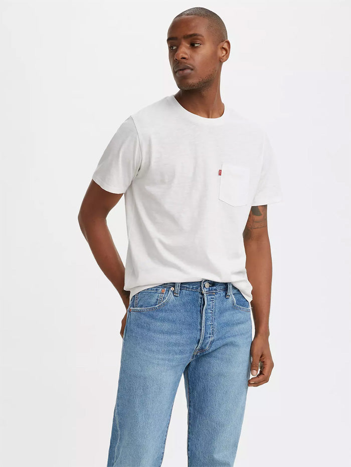 Levis 193420162 Mens Classic One Pocket Shirt White front view. If you need any assistance with this item or the purchase of this item please call us at five six one seven four eight eight eight zero one Monday through Saturday 10:00a.m EST to 8:00 p.m EST