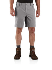 Carhartt 104198 Mens Force Relaxed Fit Lightweight Ripstop Work Short Asphalt front view. If you need any assistance with this item or the purchase of this item please call us at five six one seven four eight eight eight zero one Monday through Saturday 10:00a.m EST to 8:00 p.m EST