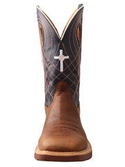 Twisted X MXBW001 Mens Waterproof Western Work Boot Mocha Navy front view. If you need any assistance with this item or the purchase of this item please call us at five six one seven four eight eight eight zero one Monday through Saturday 10:00a.m EST to 8:00 p.m EST